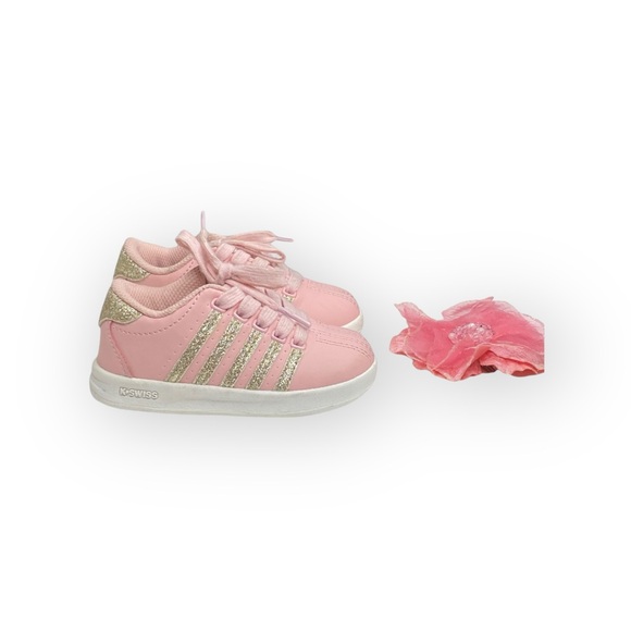 K Swiss ⌘ Gold Glitter Leather Baby Walker Sneakers ⌘ Pastel Pink ⌘ Toddler 6 ⌘ - Picture 15 of 16